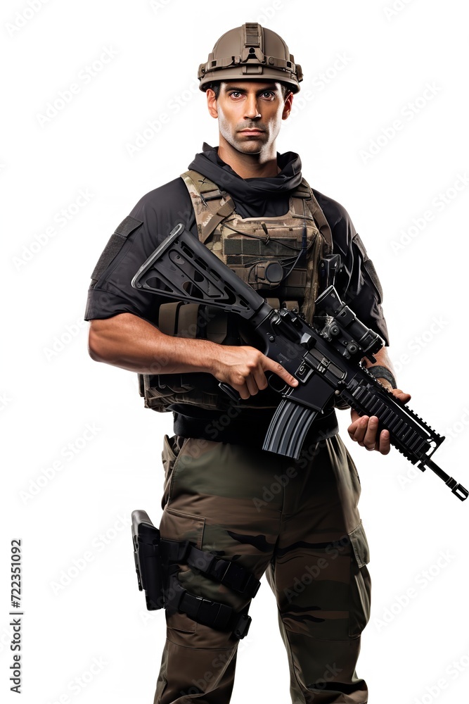 Armed Soldier Ready for Action, AI Generated Armed Soldier Ready for Action, AI Generated