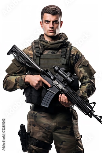 Armed Soldier Ready for Action, AI Generated © VisualMarketplace