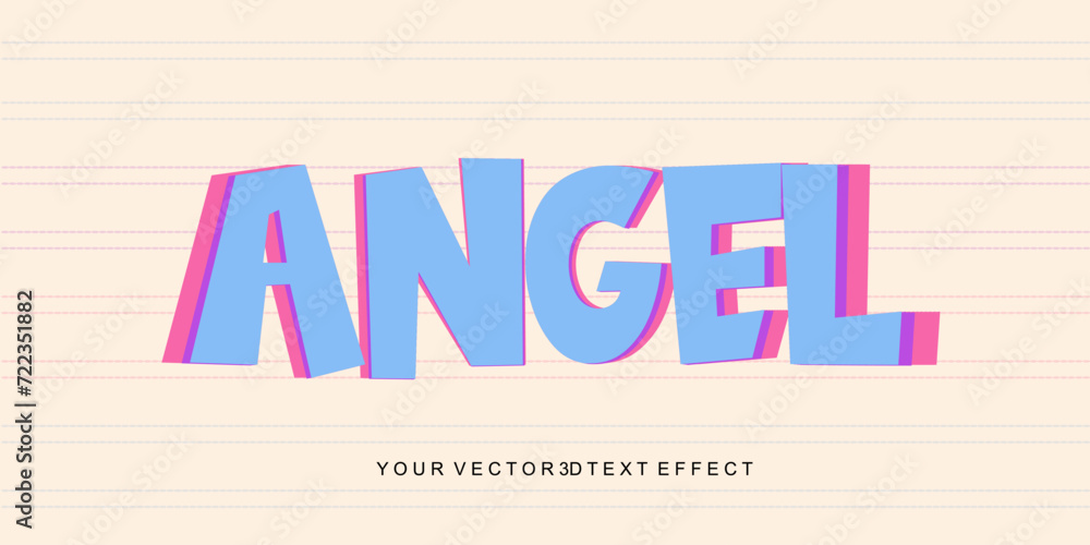 Fototapeta premium Angle 3d text effect design