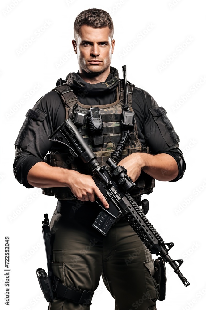 Armed Soldier Ready for Action, AI Generated Armed Soldier Ready for Action, AI Generated