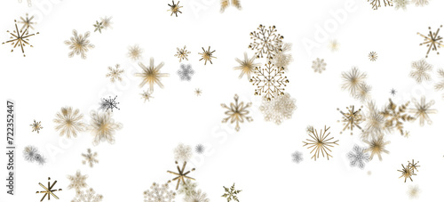 Glistening Snow Shower: Striking 3D Illustration Showcasing Falling Holiday Snowflakes