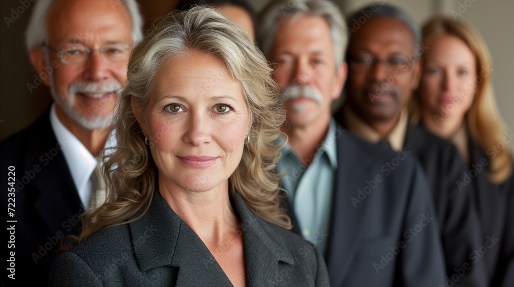 Professional Business Team Portrait in Office Setting Professional Business Team Portrait in Office Setting