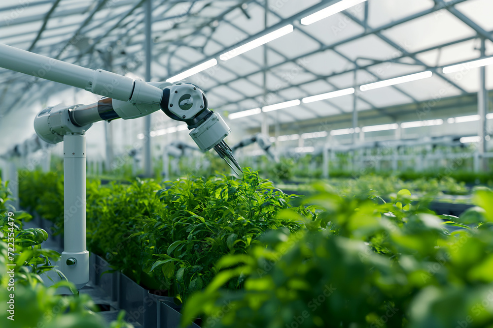 Precision agriculture technology enhances lettuce growth in an eco-friendly, indoor farm.