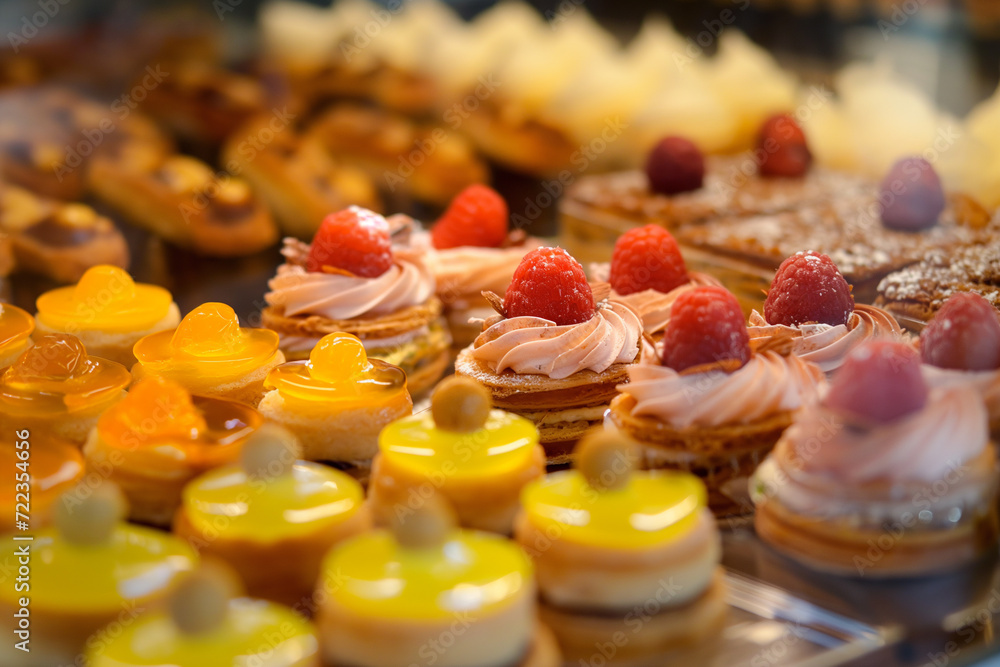 Decadent variety of petit fours invites indulgence, capturing the art of French patisserie and the joy of sweet treats