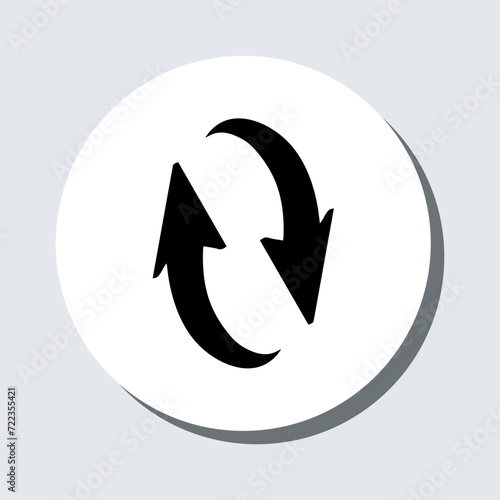 Repeat icon vector. Refresh sign symbol in trendy flat style. Reload arrow vector icon illustration in circle isolated on gray background