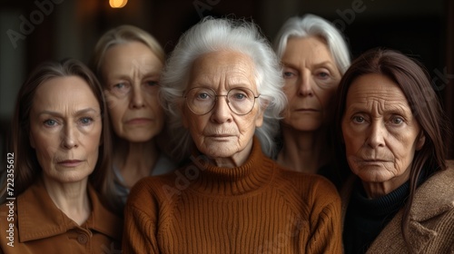 Timeless Expressions  Portrait of Five Elderly Women