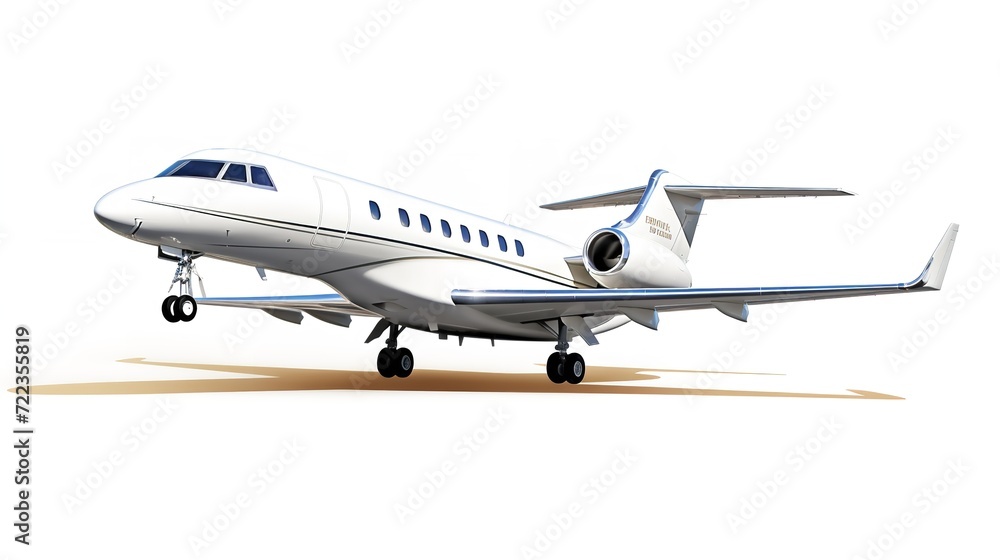 Executive Private Jet Soaring High in the Blue Sky - AI Generated