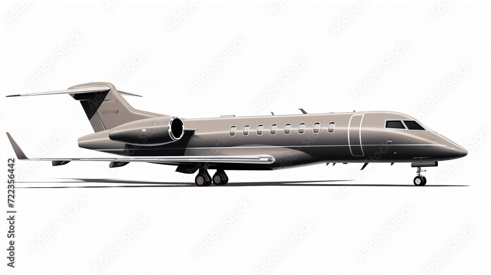 Elegant Private Jet Parked on Tarmac Ready for Takeoff - AI Generated Elegant Private Jet Parked on Tarmac Ready for Takeoff - AI Generated
