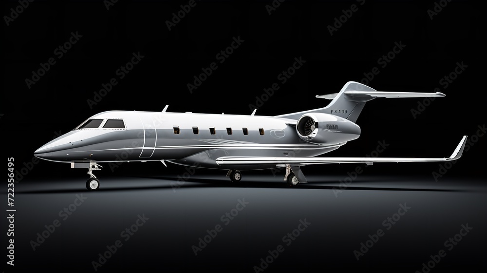Fototapeta premium Elegant Private Jet Parked on Tarmac Ready for Takeoff - AI Generated