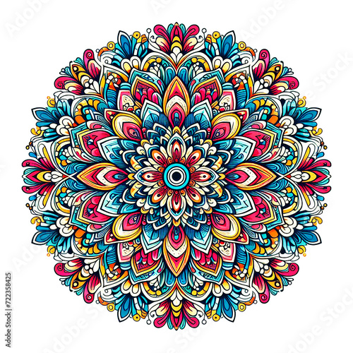 Colorful Ornament beautiful new mandala design with a white background