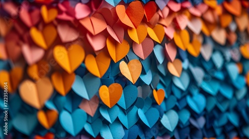 Colorful paper valentines