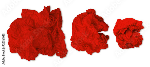 Torn crumpled red paper. ball of paper. paper ball. on a blank background