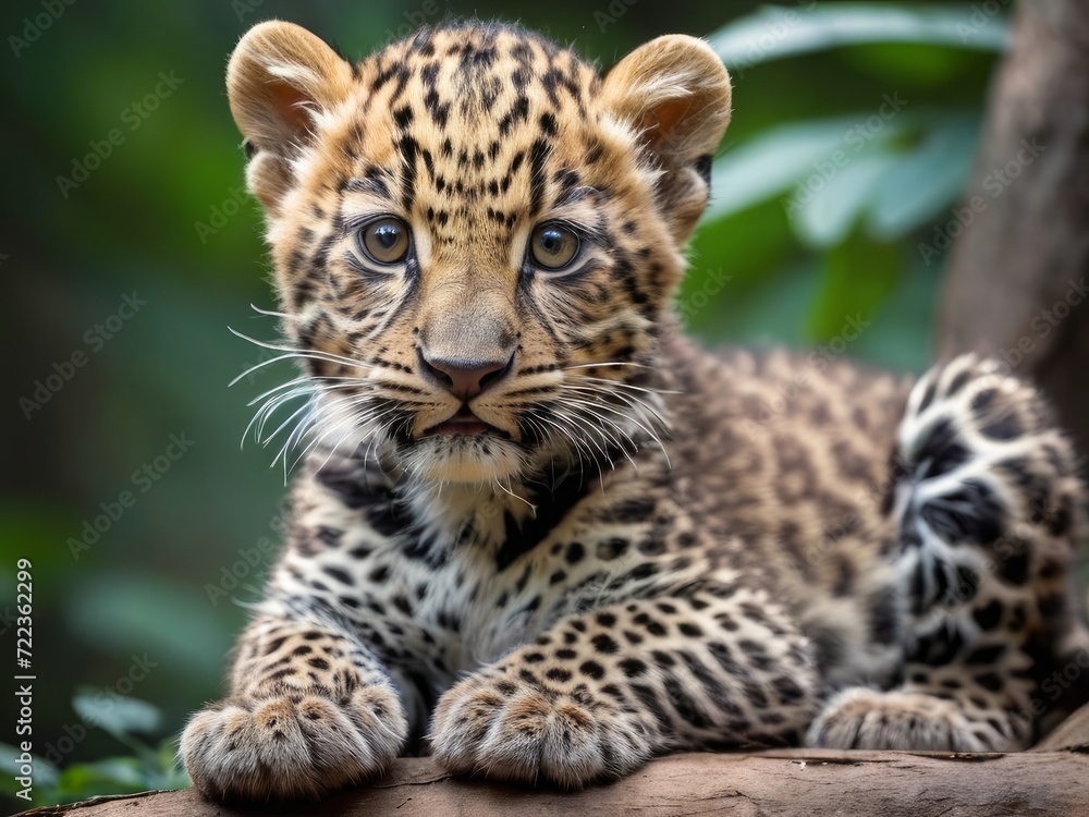 close up image of a baby leopard