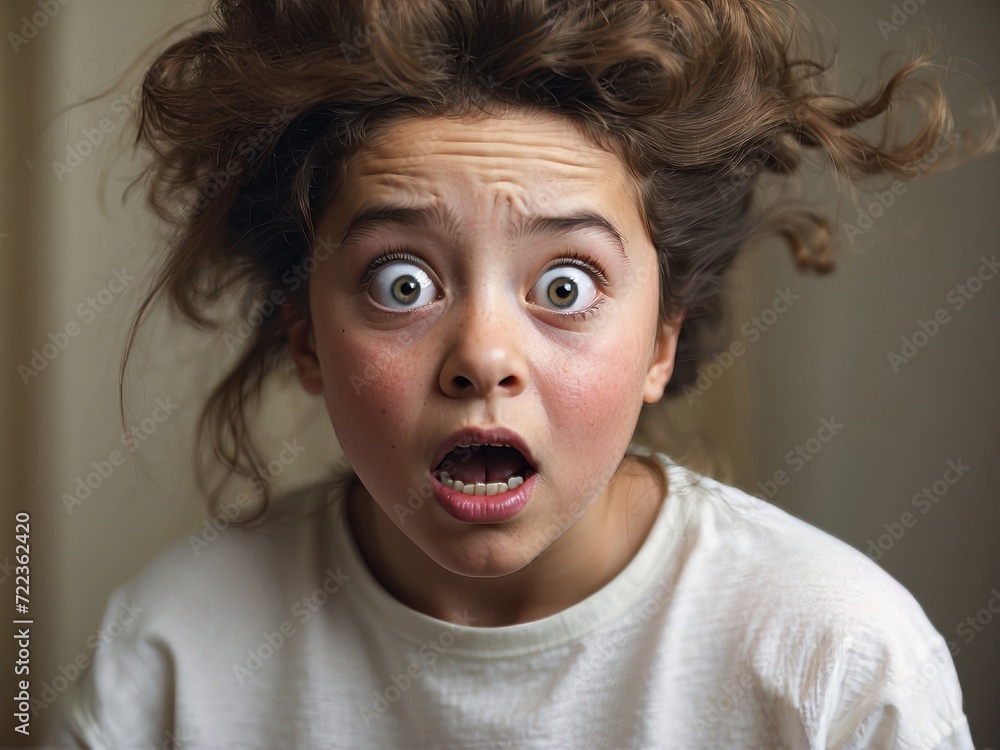 portrait of a child with horrifying expression portrait of a child with horrifying expression
