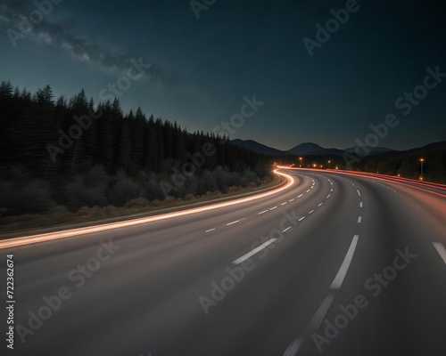 clean highway in the night