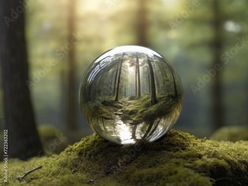 glass ball in the forest