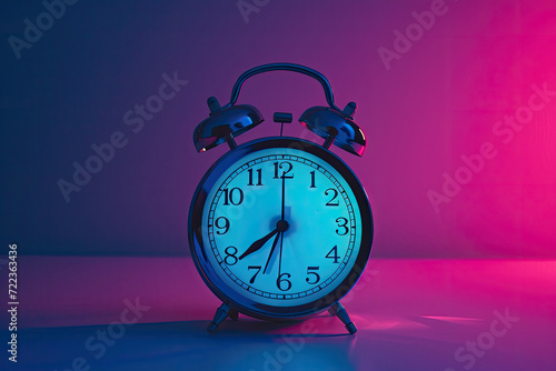 Alarm clock, colorful background