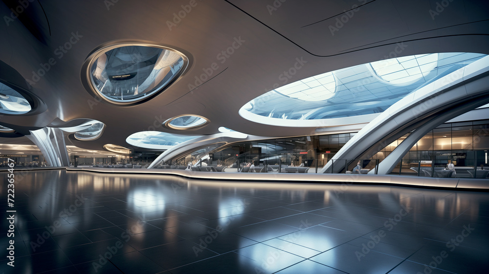 futuristic airport terminal architecture