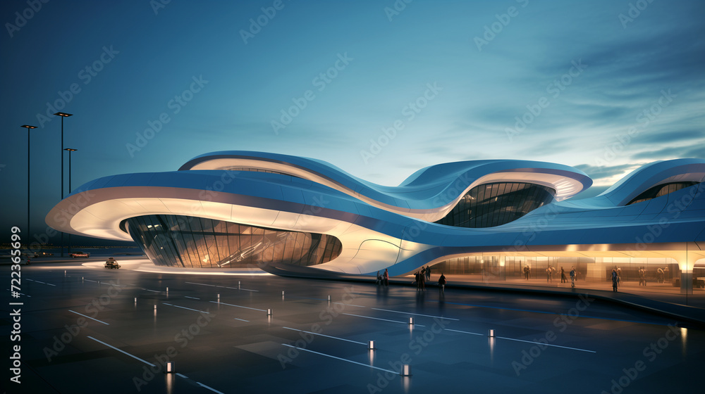 futuristic airport terminal architecture