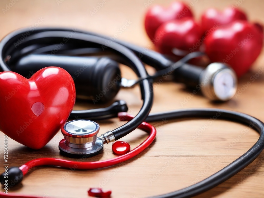 stethoscope and red heart stethoscope and red heart