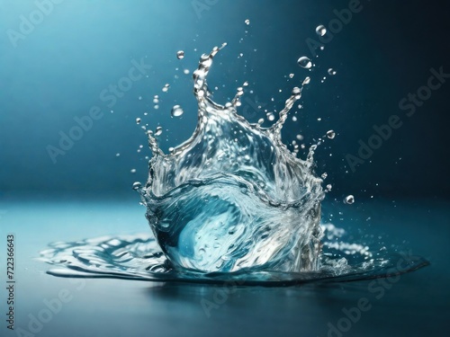 water splash on isolated blue background