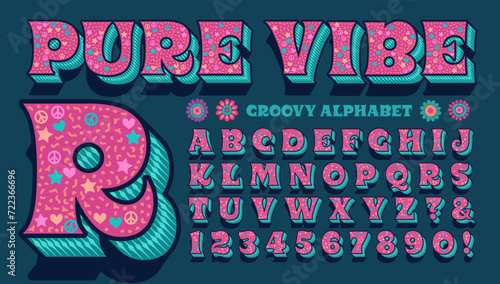 Pure Vibe; a groovy and funky flower power 1960s era alphabet photo