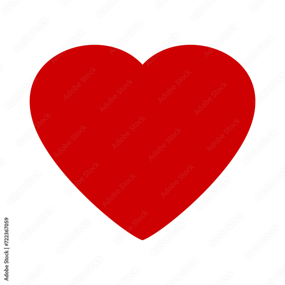 Red heart flat icon. Valentines day, symbol of love. Decorative design element