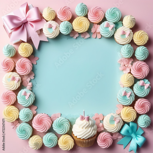 Happy Birthday,framework, little cakes, birthday, dessert, party, celebration.