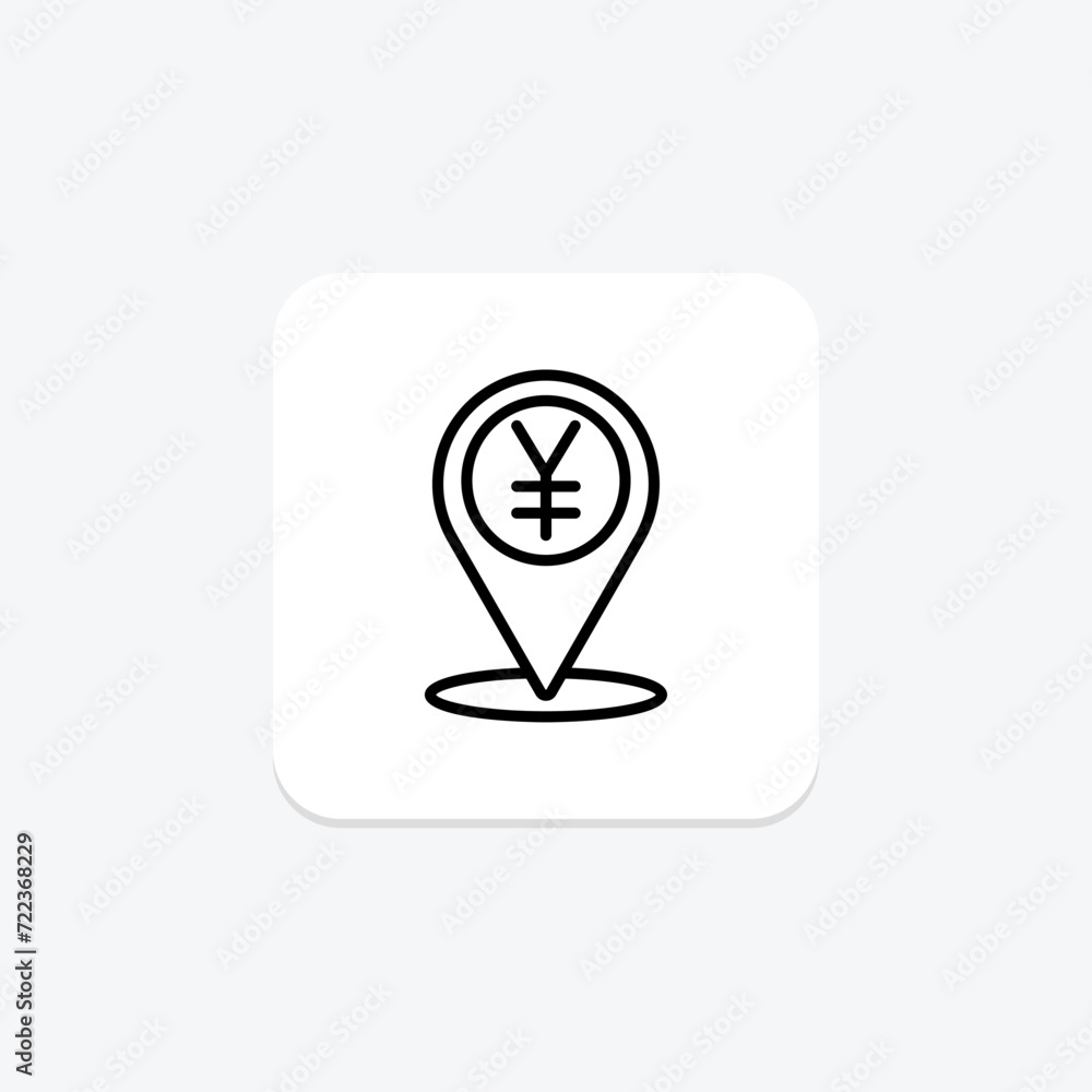 Finance Location icon, business, pin, map, financial center line icon, editable vector icon, pixel perfect, illustrator ai file Finance Location icon, business, pin, map, financial center line icon, editable vector icon, pixel perfect, illustrator ai file