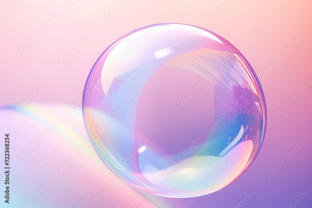 Soap bubble floating in the air on pastel gradient background. Iridescent bubbles. Dreaming, fun and joy concept. Abstract pc desktop wallpaper. Cleaning and washing theme Soap bubble floating in the air on pastel gradient background. Iridescent bubbles. Dreaming, fun and joy concept. Abstract pc desktop wallpaper. Cleaning and washing theme