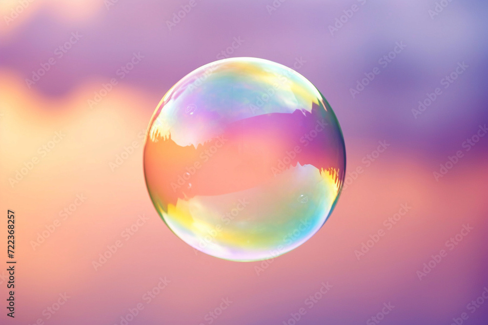 Soap bubble floating in the air on pastel gradient background. Iridescent bubbles. Dreaming, fun and joy concept. Abstract pc desktop wallpaper. Cleaning and washing theme Soap bubble floating in the air on pastel gradient background. Iridescent bubbles. Dreaming, fun and joy concept. Abstract pc desktop wallpaper. Cleaning and washing theme
