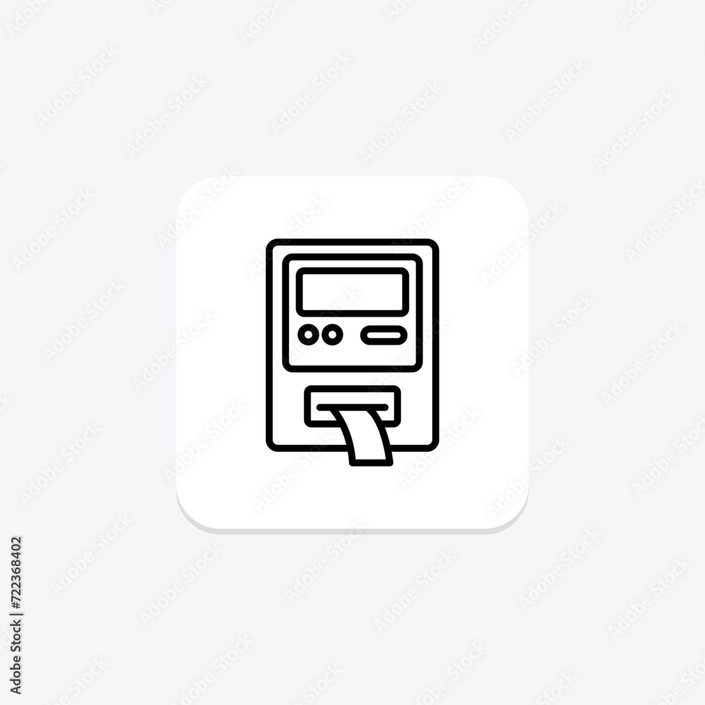 Atm Machine icon, cash, finance, banking, automated teller machine line icon, editable vector icon, pixel perfect, illustrator ai file Atm Machine icon, cash, finance, banking, automated teller machine line icon, editable vector icon, pixel perfect, illustrator ai file