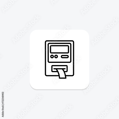 Atm Machine icon, cash, finance, banking, automated teller machine line icon, editable vector icon, pixel perfect, illustrator ai file