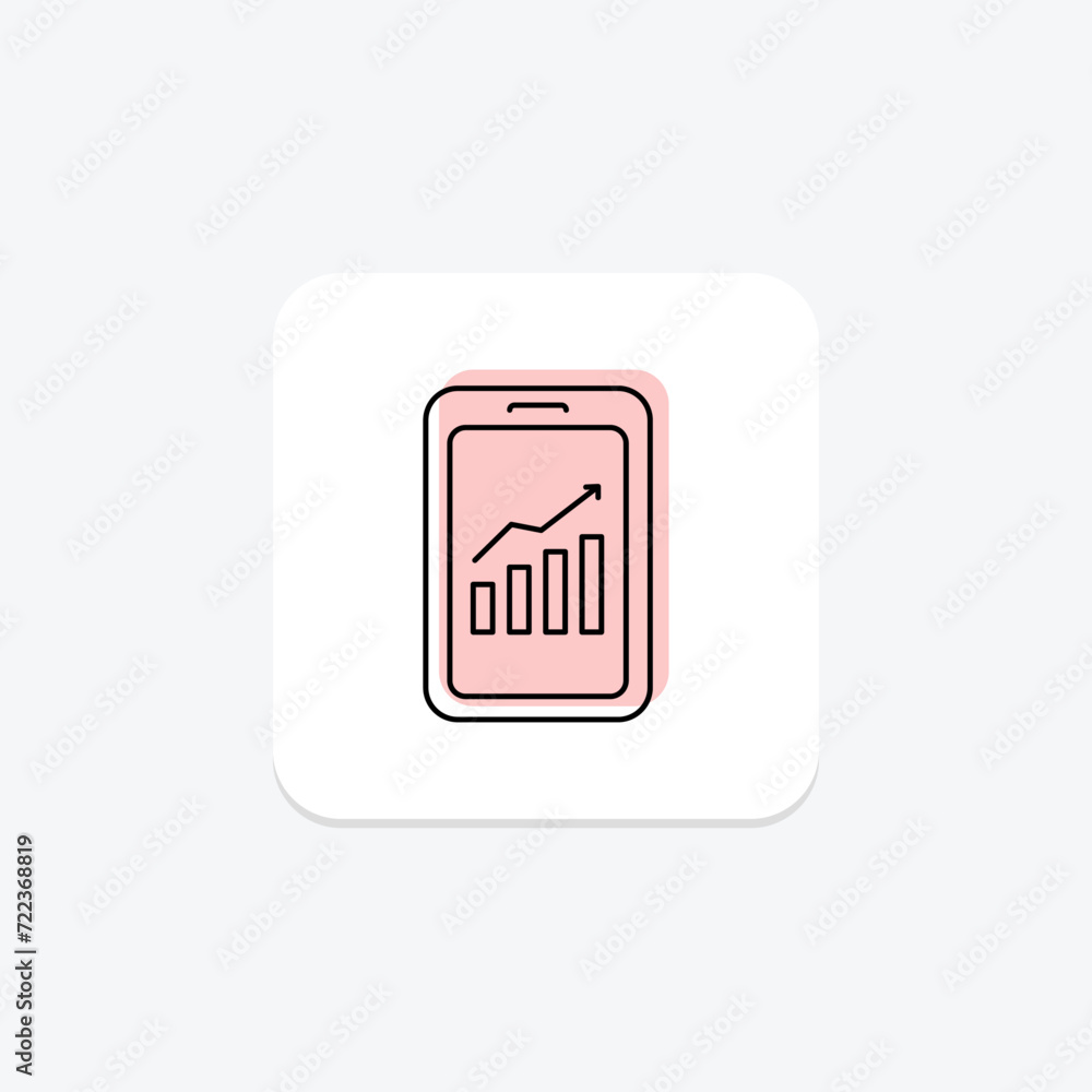 Mobile Finance icon, financial, app, smartphone, finance color shadow thinline icon, editable vector icon, pixel perfect, illustrator ai file Mobile Finance icon, financial, app, smartphone, finance color shadow thinline icon, editable vector icon, pixel perfect, illustrator ai file