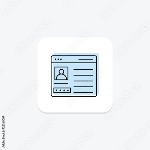 Login Account icon, access, security, login, account access color shadow thinline icon, editable vector icon, pixel perfect, illustrator ai file
