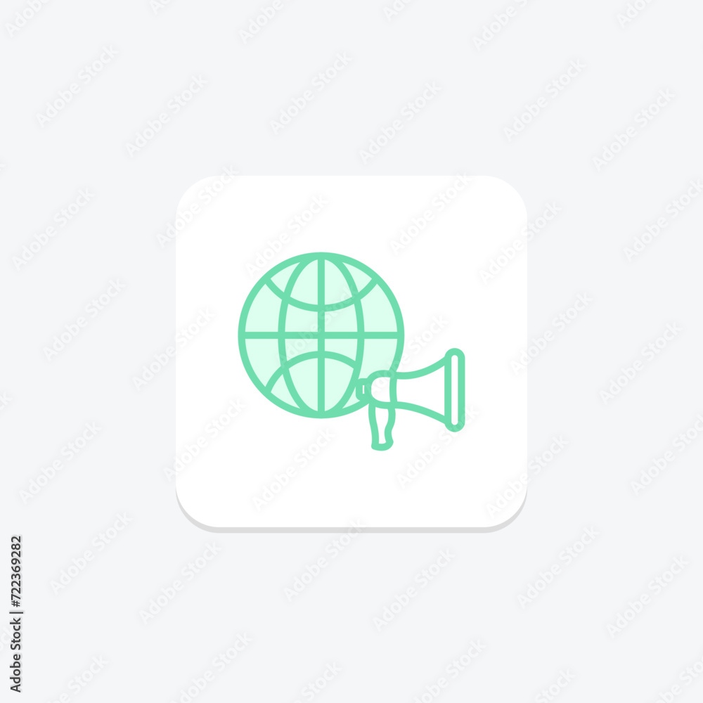 Global Marketing icon, worldwide, business, international, global expansion duotone line icon, editable vector icon, pixel perfect, illustrator ai file Global Marketing icon, worldwide, business, international, global expansion duotone line icon, editable vector icon, pixel perfect, illustrator ai file