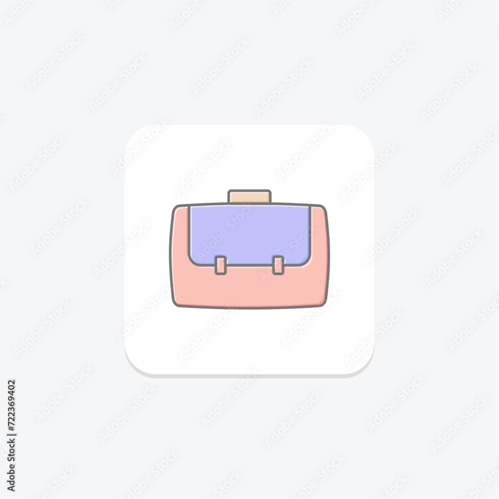 Business Bag icon, professional, office, work, briefcase lineal color icon, editable vector icon, pixel perfect, illustrator ai file Business Bag icon, professional, office, work, briefcase lineal color icon, editable vector icon, pixel perfect, illustrator ai file