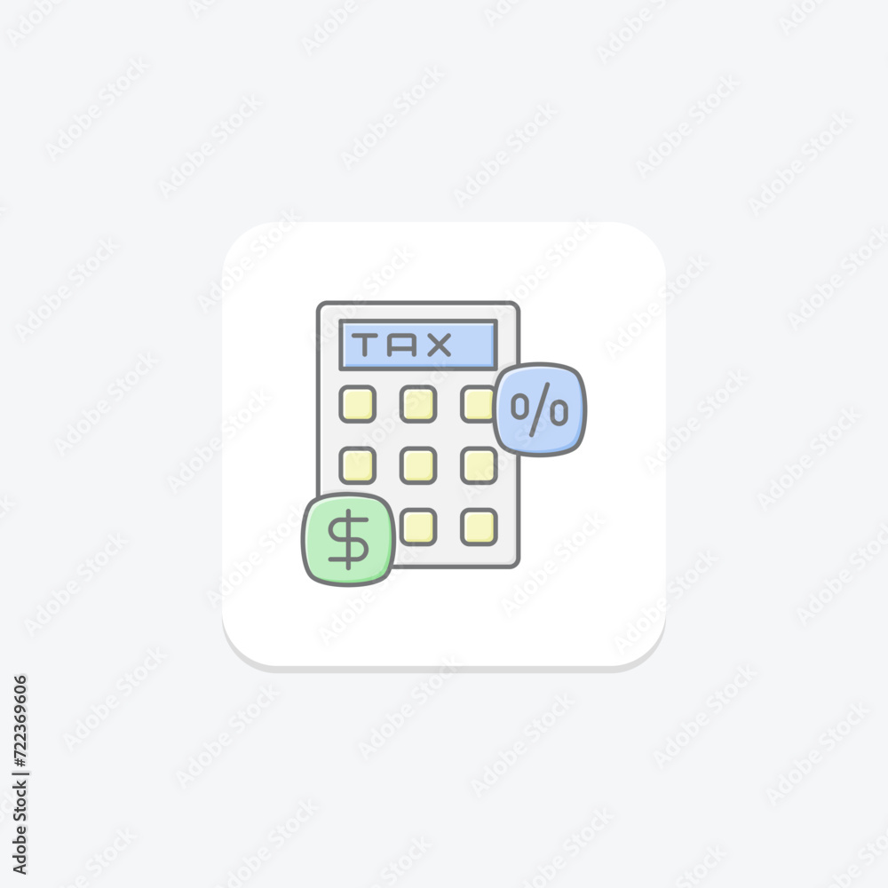 Tax Money icon, finance, money, tax, tax payment lineal color icon, editable vector icon, pixel perfect, illustrator ai file Tax Money icon, finance, money, tax, tax payment lineal color icon, editable vector icon, pixel perfect, illustrator ai file