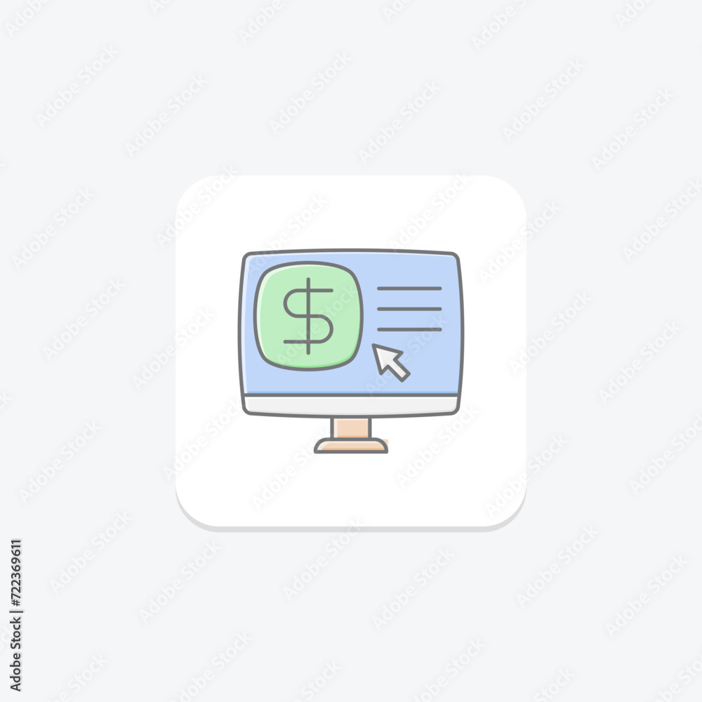 Pay Per Click icon, advertising, marketing, finance, digital advertising lineal color icon, editable vector icon, pixel perfect, illustrator ai file Pay Per Click icon, advertising, marketing, finance, digital advertising lineal color icon, editable vector icon, pixel perfect, illustrator ai file