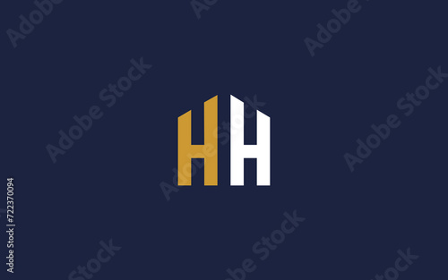 letter hh with house logo icon design vector design template inspiration