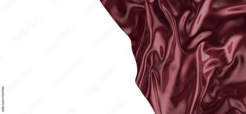 3d render of abstract red cloth falling.