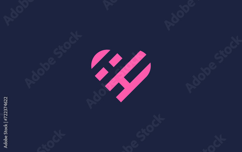 letter hh with heart logo icon design vector design template inspiration photo