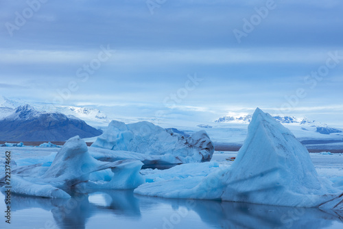 Beautiful blue iceberg in Iceland