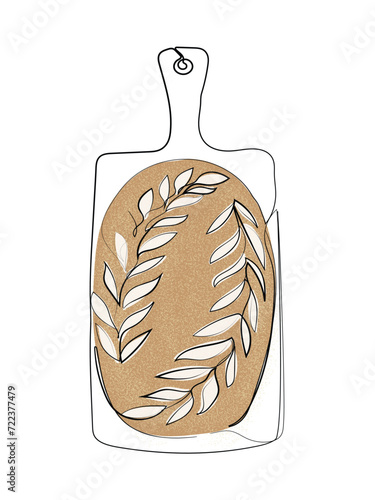 Hand drawn line art vector of Sourdough making. Sourdough freestyle art. Vector for postcards.