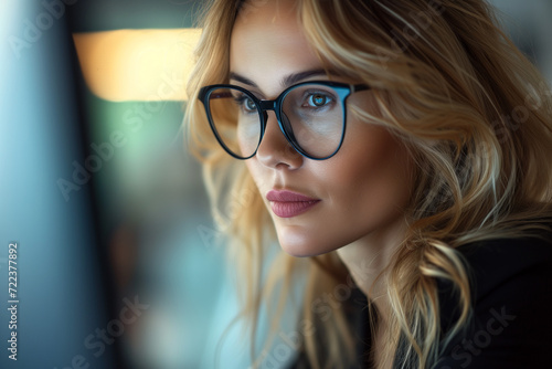 Beautiful business woman portrait at workplace 