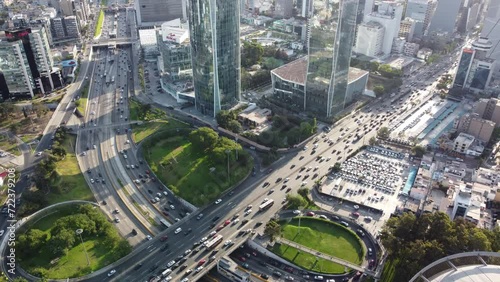 Panoramic view of the Javier Prado avenues highway with Via Expresa in Lima, Peru. photo