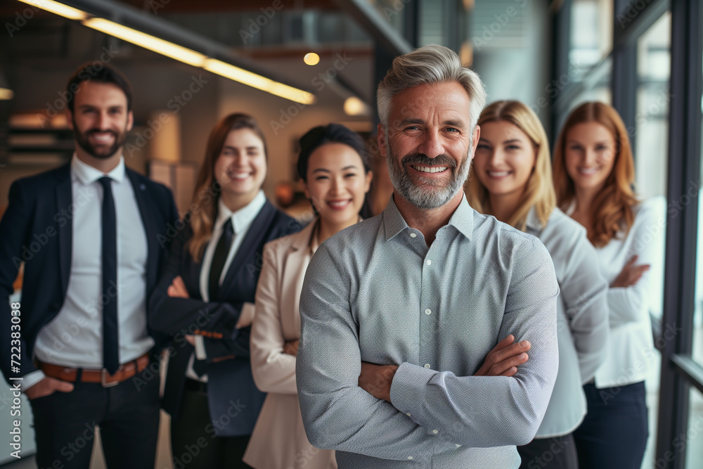 Confident business team at the office Confident business team at the office