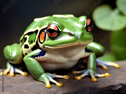 Symbolbild eines gr  nen Frosches