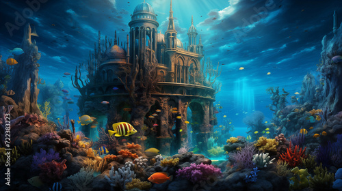 Fantasy castle under the sea