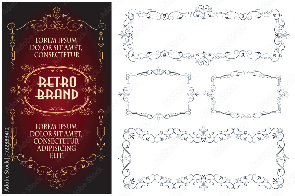 Vector set of calligraphic design elements and page decor. Vector set of calligraphic design elements and page decor.